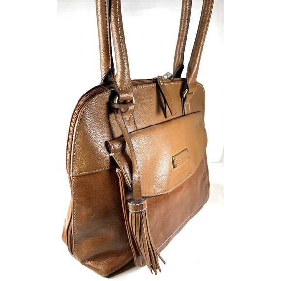 Tignanello Large Brown Leather Shoulder Bag - Lightly Distressed - Picture 5 of 12